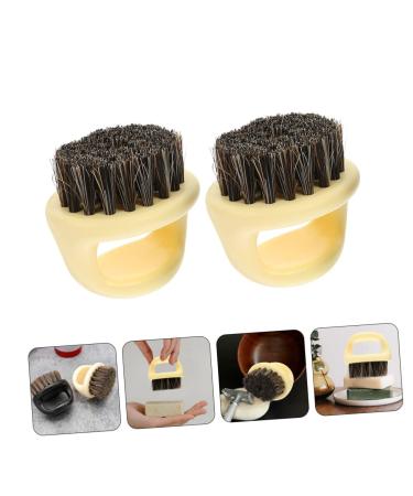Healeved Men's Beard Comb - 2 Piece Multifunctional Cleaning Brush Set | Pocket Comb & Accessories for Grooming - Beige 6x5x5cm - Buy Online on GoSupps.com