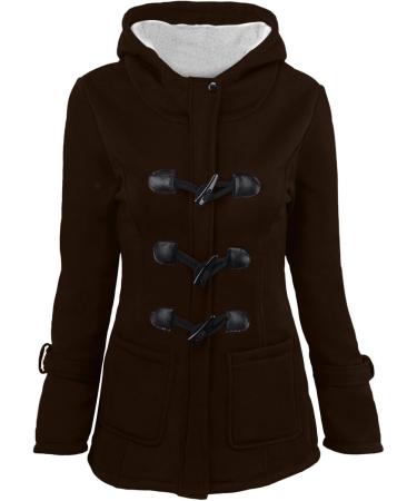 oelaio Womens Winter Coats Warm Sherpa Lined Parkas Jacket Thickened Outerwear with Fur Hood Plus Size Hooded Outerwear Coffee#17 Small - Buy Online on GoSupps.com