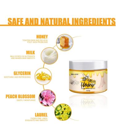 Urfed Foot Care Cream & Intensive Foot Mask Set - Repair Dry Feet & Cracked Heels with Milk & Honey | 50g - Buy Online on GoSupps.com