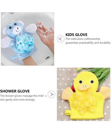 ARTIBETTER 4 Pcs Kids Bath Gloves - Cute Cartoon Loofah Sponge Shower Exfoliating Gloves - Body Cleansing (Assorted Color) - Buy Online on GoSupps.com