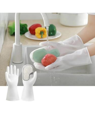Housework: Dishwashing Gloves Plastic Latex Kitchen Cleaning Household Washing Washing Dishes (Pink) One-size-fits-all - Buy Online on GoSupps.com