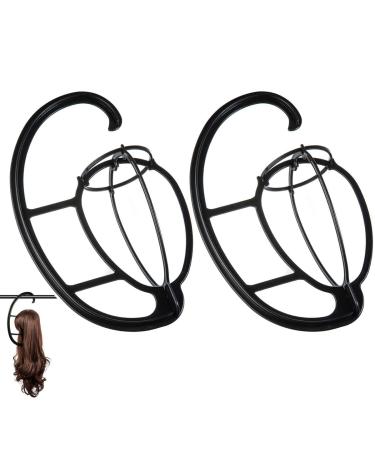 Dreamlover Hanging Wig Stand  Wig Drying Stand  2 Sets Black