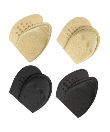 FRCOLOR 4 Pairs Forefoot Half Size Pad Foot Pad Shoe Inserts Insoles for Heels Shoes Insoles for Men Shoe Adhesive Pads Half Insoles Forefoot Cushions Metatarsal Pads Front Feet Front Pad