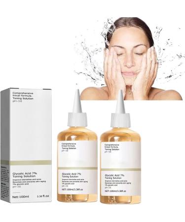 Glycolic Acid 7% Toning Resurfacing Solution -Glycolic Acid 7% Toning Resurfacing Solution for Blemishes and Acne Anti-Aging Freckle Removal Acne Tighten Pores 2bottles