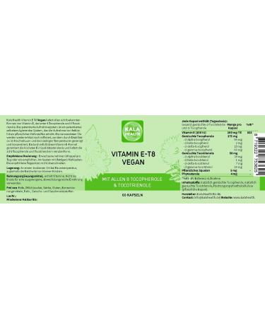 Kala Health Vitamin E - 60 Vegan Capsules | All 8 Forms of Vitamin E with Tocotrienols & Tocopherols | Natural & High Quality - Buy Online on GoSupps.com