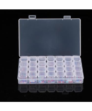 Natudeco 28 Grids Nail Rhinestone Box Craft Bead Storage Box Replaceable Nail Embellishment Storage Box for Jewel Crystal - Buy Online on GoSupps.com