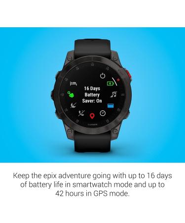 Garmin 010-02582-10 Epix Gen 2 Premium Active Smartwatch | AMOLED Touchscreen | Health & Wellness Features | Adventure Watch | Black Titanium - Buy Online on GoSupps.com