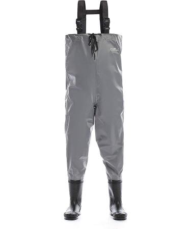 Foxelli Chest Waders - Waterproof Fishing Waders for Men & Women with Boots | Lightweight 2-ply Nylon/PVC Construction | Size 10 - Buy Online on GoSupps.com