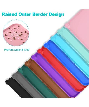Juqiboom Silicone Pet Feeding Mat 18.5 x 11.5 Pink | Non Slip, Waterproof, Easy to Clean - Buy Online on GoSupps.com