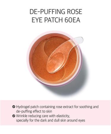 DEWYTREE De-Puffing Rose Eye Patch 60 Sheets 90g - Radiance & Soothing Eye Contour Hydrogel Patches for Puffy Eyes Eye Pads for Dark Circles Under Eye Bags Anti-Wrinkle Patches - Buy Online on GoSupps.com