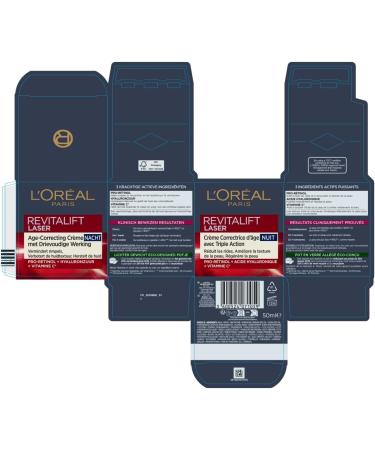 L'oreal Paris Revitalift Laser X3 Anti-Aging Night Cream-Mask - Pack of 2 - Buy Online on GoSupps.com