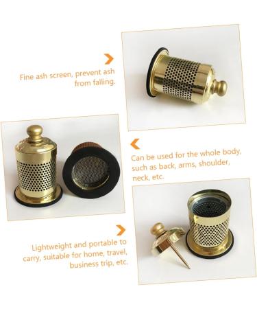 Homsfou 3 Series Moxibustion Box - Metal Moxa Sticks for Home Use | Copper Moxibustion Massager - Set of 3 (8x5.7cm) - International Shipping Available - Buy Online on GoSupps.com