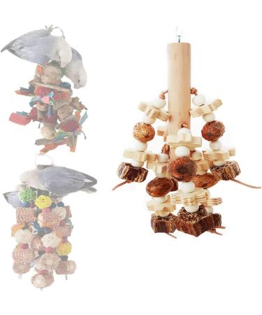 Huogee Parrot Toys - 2 Natural Wooden Chewing Blocks for Budgies Parakeets and Cockatiels - Eco-Friendly Bird Accessories - Buy Online on GoSupps.com