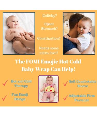 FOMI Care Baby Colic and Gas Relief: Heated Tummy Wrap for Upset Stomach, Constipation, Acid Reflux | Emoji Designed Hot Compress and Swaddling Belt for Pain Relief - Buy Online on GoSupps.com