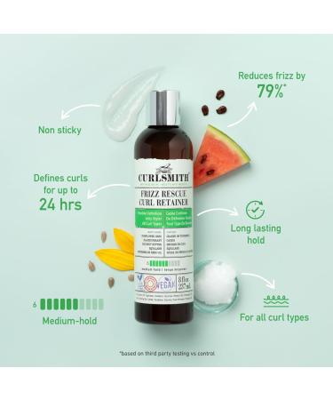 CURLSMITH Frizz Rescue Curl Retainer - Non-Sticky Jelly Hair Styler for All Curl Types | Frizz Control & Humidity Protection | Vegan 237ml/8 fl oz - Buy Online on GoSupps.com
