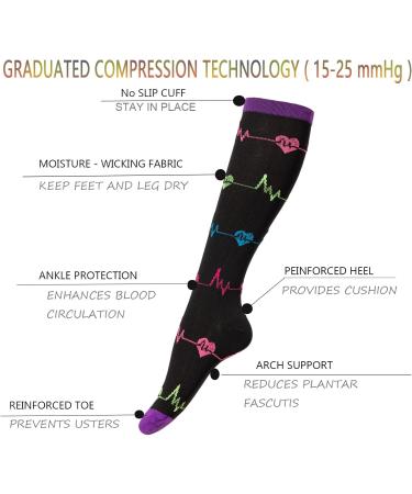 Compression Socks 15-25 mmHg for Men & Women (4 Pairs) - Ideal for Nurses, Running & Travel - Polyline L-XL - Buy Online on GoSupps.com
