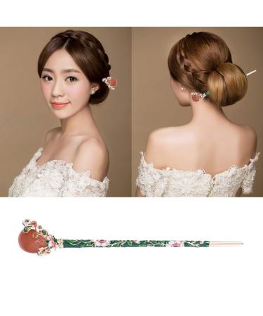 Lurrose Vintage Hair Chopsticks | Chinese Jade Hairpins | Antique Green Hair Sticks for Elegant Hairstyles - Buy Online on GoSupps.com