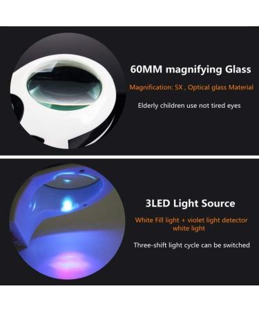 Magnifying Glass Handheld 5X Magnification with 3 LED Lights Portable HD Large Lens for The Elderly and Students Reading to Observe Tiny Creatures Good Times - Buy Online on GoSupps.com