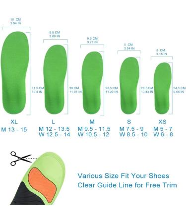 VSUDO Plantar Fasciitis Insoles - High Arch Support Orthotic Inserts for Men or Women - XL (M 13-15) - Buy Online on GoSupps.com