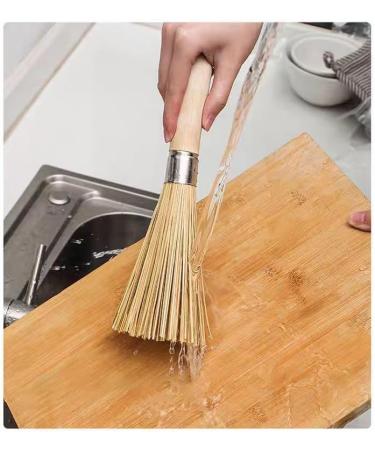 2PCS Natural Bamboo Wok Brushes Kitchen Cleaning Brush Pan Brush Grill Scrubbing Cleaning Brush - Buy Online on GoSupps.com