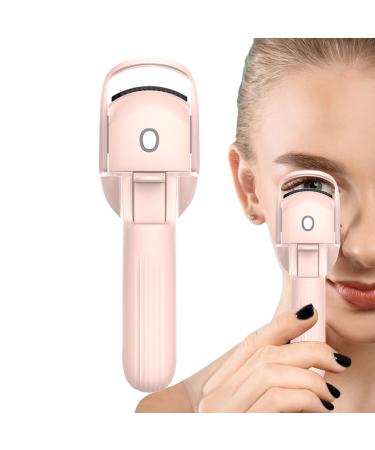 Heated Lash Curler - Rechargeable Eye Lash Curling Tool Rapid Heat-up Lash Curler with 3 Heating Modes Temperature Control Eye Lash Curler Makeup for Women Pink