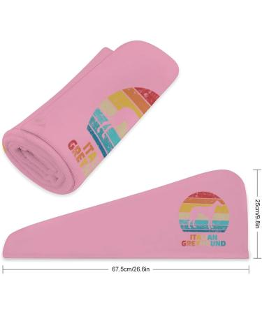 Buy Retro Italian Greyhound Microfiber Hair Towel Wrap - Super Absorbent 10x26 Inch Hair Turban for Women - Buy Online on GoSupps.com