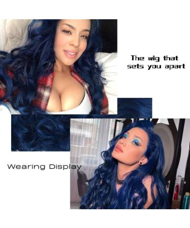 Shop Blue Long Wavy Wigs for Women | Synthetic Curly Heat Resistant Costume Wigs for Halloween Parties - Buy Online on GoSupps.com