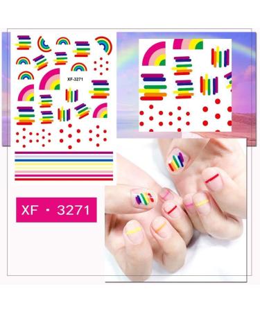 Nail Art Lines Stripe Rose Flowers Waved Shining Decals Transfer Stickers 3D Nail Sticker Nail Art Decoration(16) Style16 - Buy Online on GoSupps.com