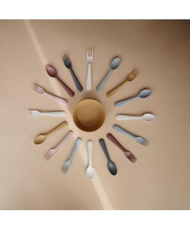 Mushie Cutlery Set for Children | Reusable BPA-Free Fork & Spoon | High Quality & Durable | Made in Denmark | Safe & Stylish (Blush) - Buy Online on GoSupps.com