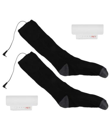 1Pair Smart Heating Stockings Winter Ski Keep Warm Unisex Electric Heat Socks(Black)