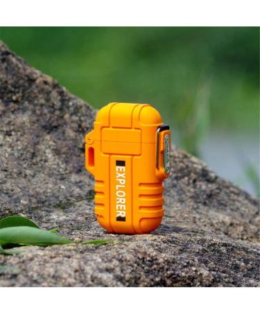Lafagiet Waterproof Arc Lighter, Outdoor Dual Plasma Arc Lighter, USB Rechargeable Flameless Electric Lighters for Camping, Hiking, Survival Tactical (Orange) - Buy Online on GoSupps.com
