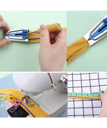 Complete Bias Tape Tool Kit: 4 Sizes Bias Tape Maker, 60 Sewing Clips, 50 Ball Point Pins, Awl, Presser Foot - Perfect for Fabric Sewing and Quilting - Buy Online on GoSupps.com