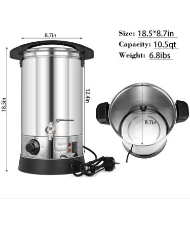 IINCOOY 8L Electric Wax Melting Pot - Stainless Steel Wax Melter with Spout 30-110 for Commercial Use - Buy Online on GoSupps.com