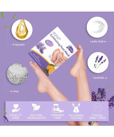 ACWOO Foot Peel Mask - Exfoliating Socks for Soft Baby Feet (4 Pairs) | Plant Formula Callus Remover & Moisturizing Treatment - Buy Online on GoSupps.com