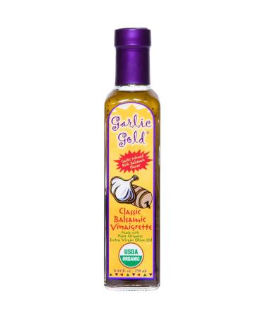 Organic Balsamic Vinaigrette Salad Dressing, Dip & Marinade USDA Organic Certified Garlic Gold, Soy Free 8.44 fl oz