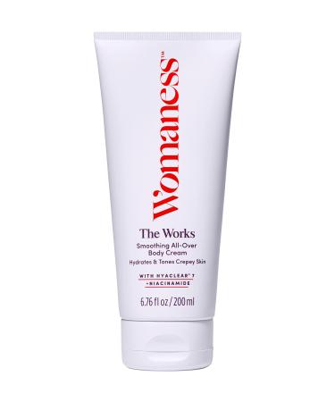 Womaness The Works Body Cream for Women - Moisturizing Body Lotion with Niacinamide & Hyaluronic Acid - Made for Firming & Brightening the Look of Crepey, Dry Skin - Body Moisturizer (6.76 Fl Oz)