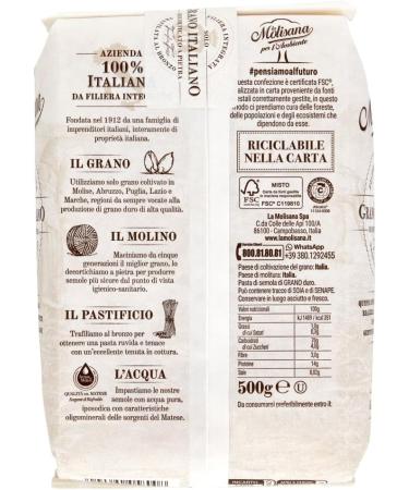  Italian Gourmet E.R. La Molisana Gemelli N. 80 Pasta Lenta Lavorazione Durum Wheat Semolina 500 g Bronze Design + Italian Gourmet Pulp 400 g - Buy Online on GoSupps.com