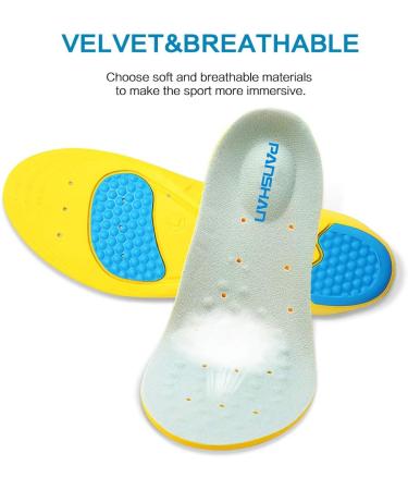 PANSHAN Memory Foam Orthotic Insoles for Plantar Fasciiti, Arch Support, Shock Absorption - Kids Size UK 2.5-4 (Women) - Buy Online on GoSupps.com