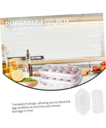 GLEAVI 2pcs Box Refrigerator Fridge Egg Dispenser Fresh-keeping Egg Bag Egg Box Shipping Box Multi-layer Whitex2pcs 27.5x13cmx2pcs - Buy Online on GoSupps.com