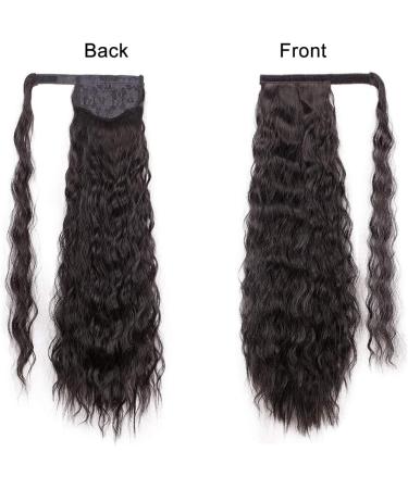 JessLab 24 Inch Corn Wave Drawstring Ponytail Extension | Medium Dark Brown (4#) | Heat Resistant Synthetic Hairpiece for Women - Buy Online on GoSupps.com