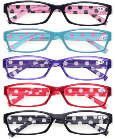 Kerecsen 5 Pack Reading Glasses for Women - Fashionable Quality Readers 2.0 Diopters Great Value Mix Colors - Buy Online on GoSupps.com