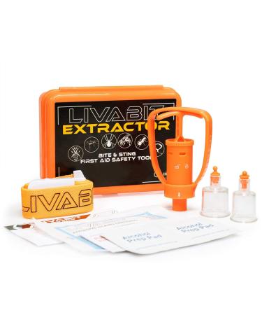 LIVABIT First Aid Safety Tool F.A.S.T. Kit Emergency Venom Extractor Snake Bite and Sting Suction Pump for Hiking  Camping  Backpacking  Insect Sting & Snake Bite Treatment 1 Pack