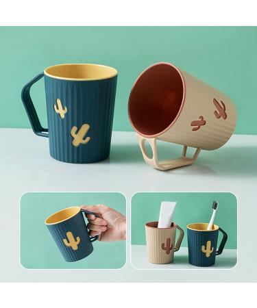 Toothbrush Travel Case & Bathroom Cup Set - Orange Plastic Mug with Handles for Home & Travel - Buy Online on GoSupps.com