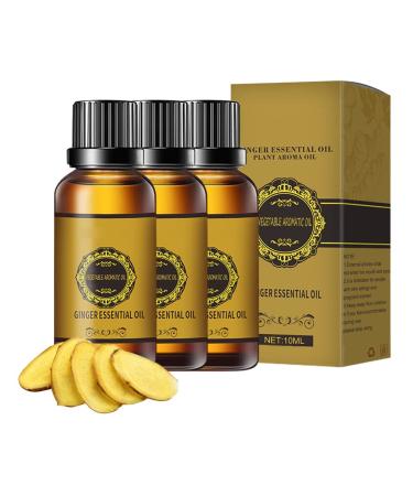 Ginger oil 3 pieces of abdominal drainage ginger oil ginger essential oil for lymphatic drainage swelling ginger oil organic ginger oil spa massage oil body massage oil promotes blood circulation
