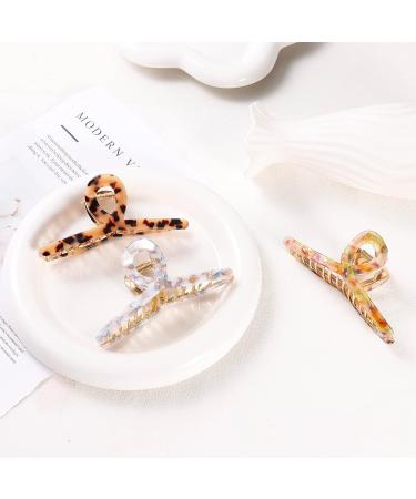 Large Hair Claw Clips for Women - 3PCS 4.7 Cellulose Acetate Metal Clips - Non Slip Strong Hold Hair Jaw Clips - Multi-color Hair Accessories - Buy Online on GoSupps.com