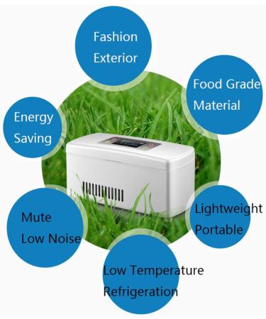 Insulin Car Refrigerator Dual-use Medicine Refrigerator Insulin Charging Refrigerated Box 2-8 C Constant Temperature Large Capacity 207 * 94 * 91MM White - Buy Online on GoSupps.com
