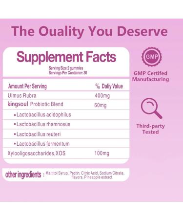 Kingsoul Her Juicy Feminine Probiotics Gummies Premium Feminine Balance Gummies with Slippery Elm for Women's pH Balance Healthy Odor Flora and Immune Support 30-Day Supply - Buy Online on GoSupps.com