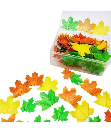Uposao 110 Pieces Edible Autumn Leaves Cupcake Toppers Sticky Rice Paper Decorative Cake Decorations For Wedding Birthday Party Baby Shower Type 1 110 Pieces