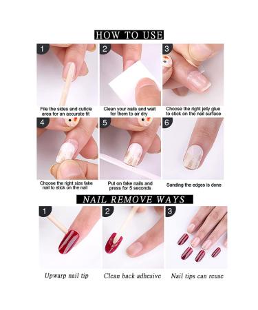 Valentine's Day French White Square Red Heart Press on Nails - 24 pcs Medium Length Acrylic Fake Nails for Women and Girls - Buy Online on GoSupps.com