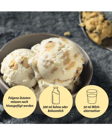 Lower-Carb Cookie Dough Ice Cream Mix - Keto Gluten-Free Organic | 2.5g Usable Carbs | No Sugar Additives - 150g - Buy Online on GoSupps.com